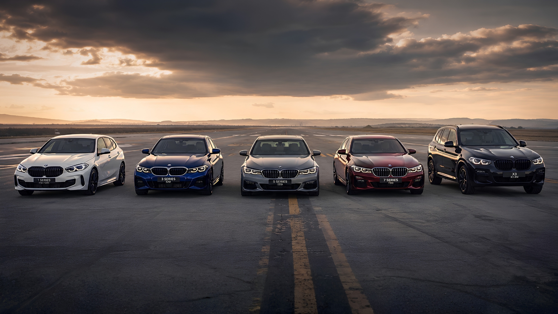 BMW B48 powered 2 Series, 3 Series and 5 Series rear view comparison